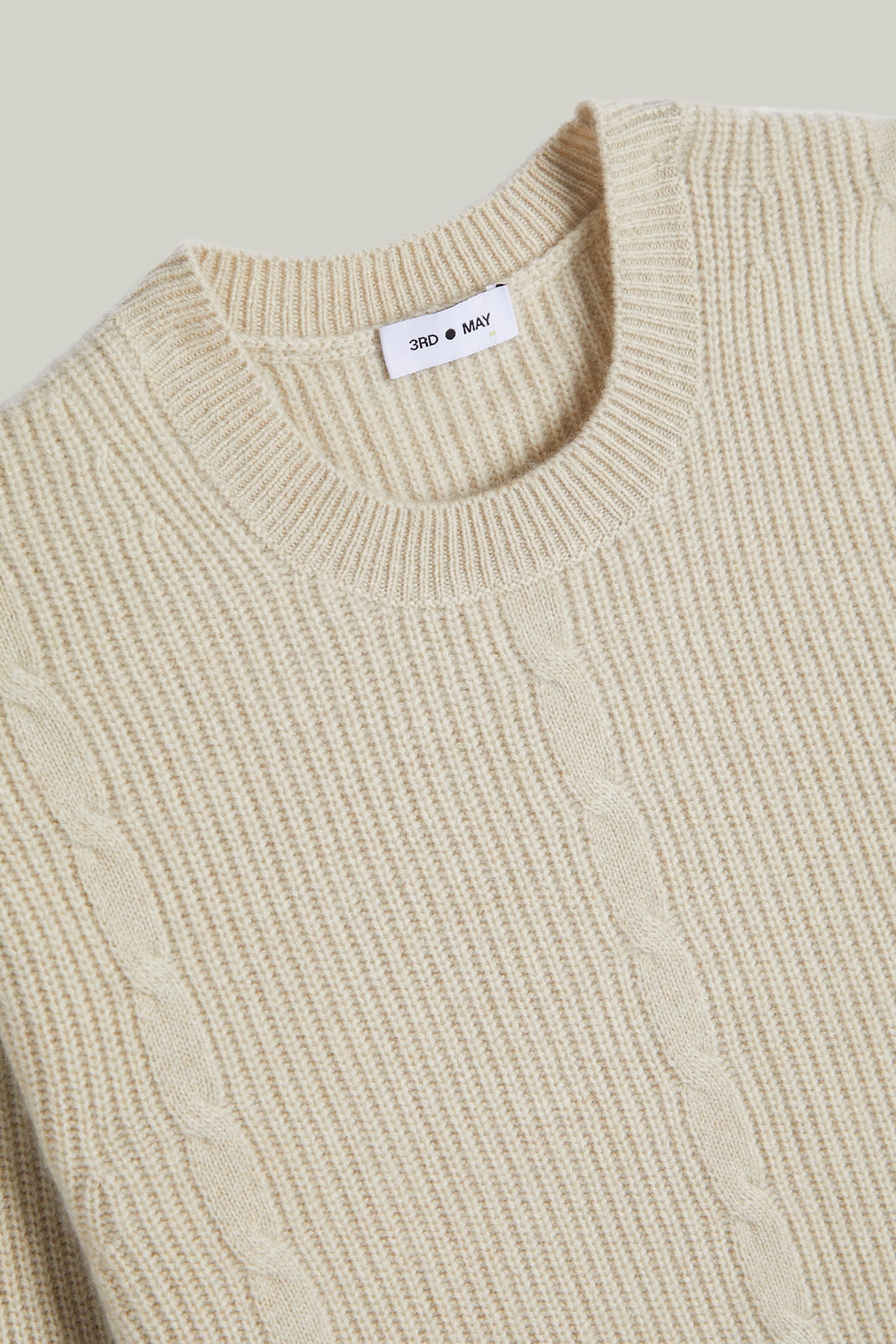 Kaschmir Pullover Rundhals mit Zopfmuster