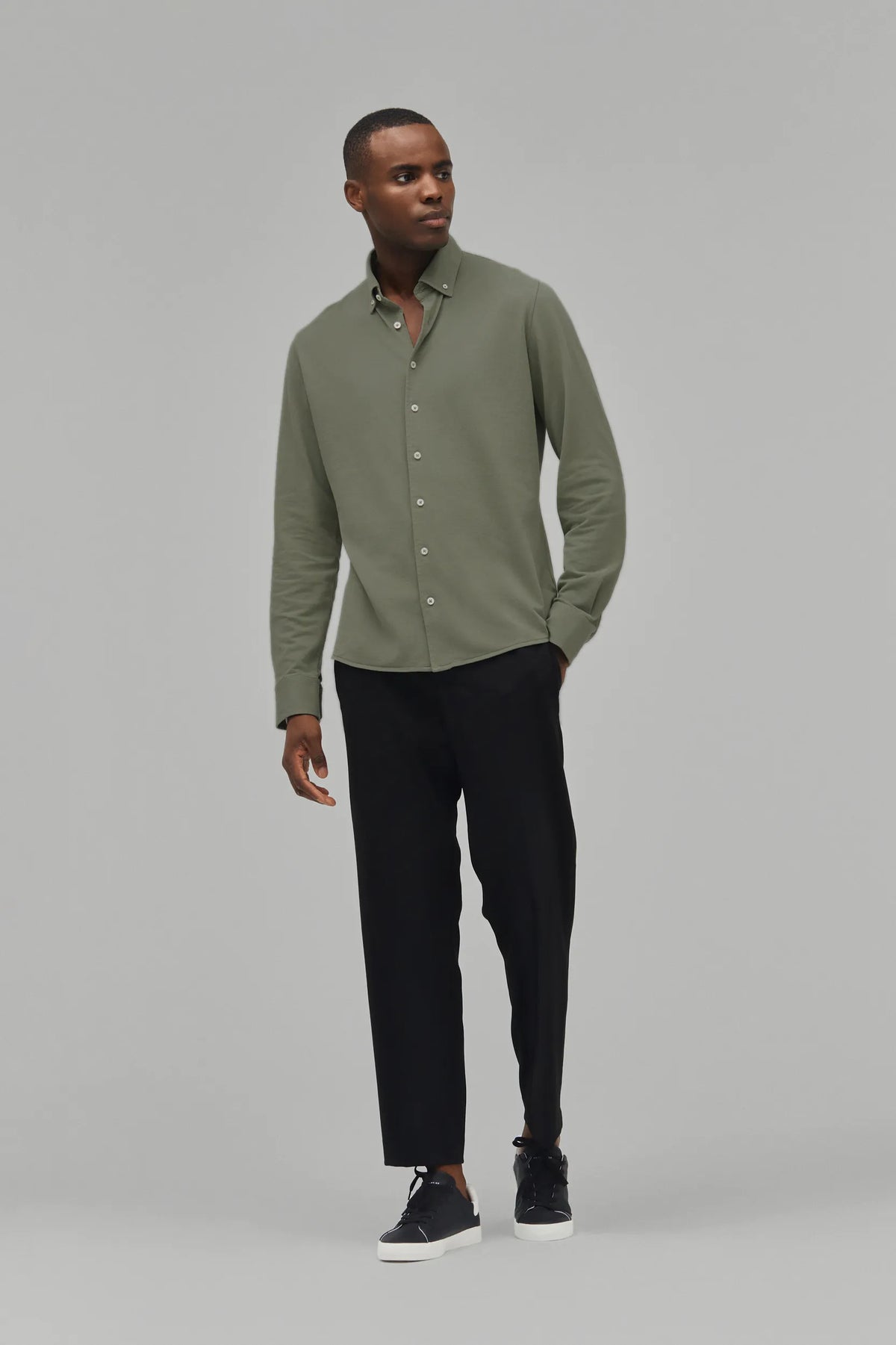 Hemd Langarm Pique Garment Dyed