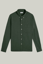Hemd Langarm Flanell Melange Racing Green#Farbe_Racing Green
