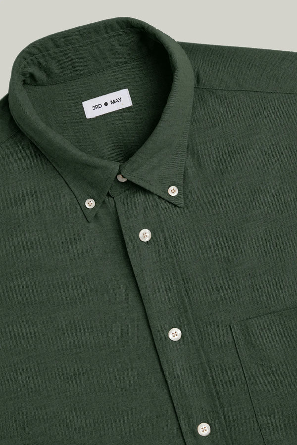 Hemd Langarm Flanell Melange Racing Green#Farbe_Racing Green