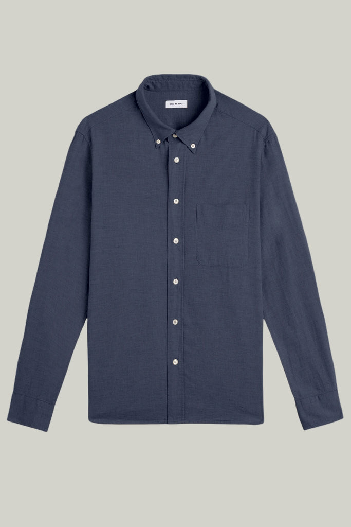 Hemd Langarm Flanell Melange Denim#Farbe_Denim