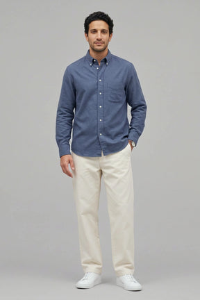 Hemd Langarm Flanell Melange