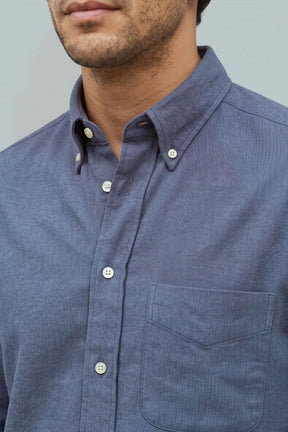 Hemd Langarm Flanell Melange