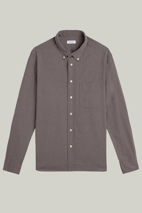 Hemd Langarm Flanell Melange Taupe#Farbe_Taupe