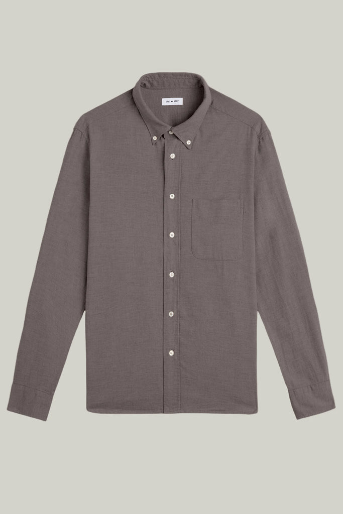 Hemd Langarm Flanell Melange Taupe#Farbe_Taupe