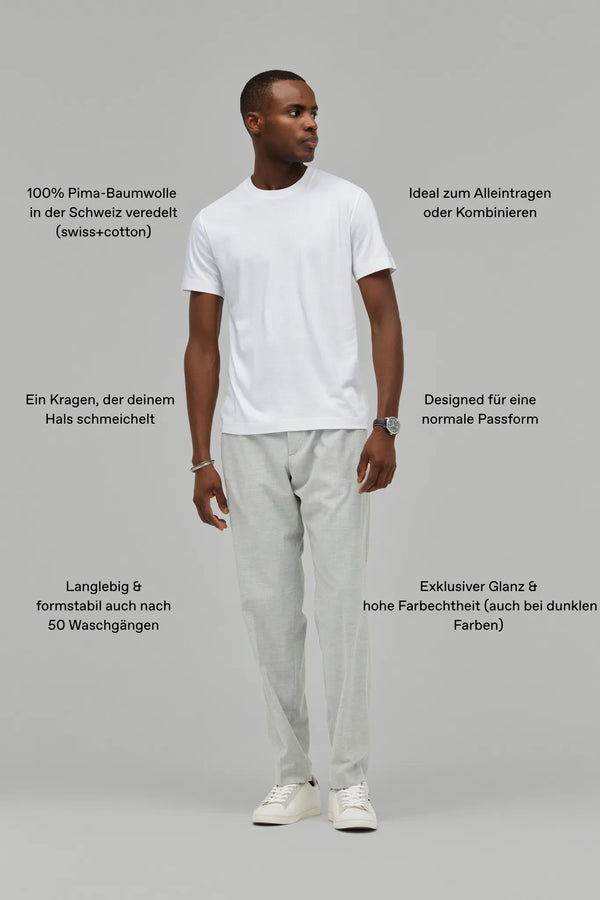 T-Shirt Kurzarm Swiss Cotton White#Farbe_White