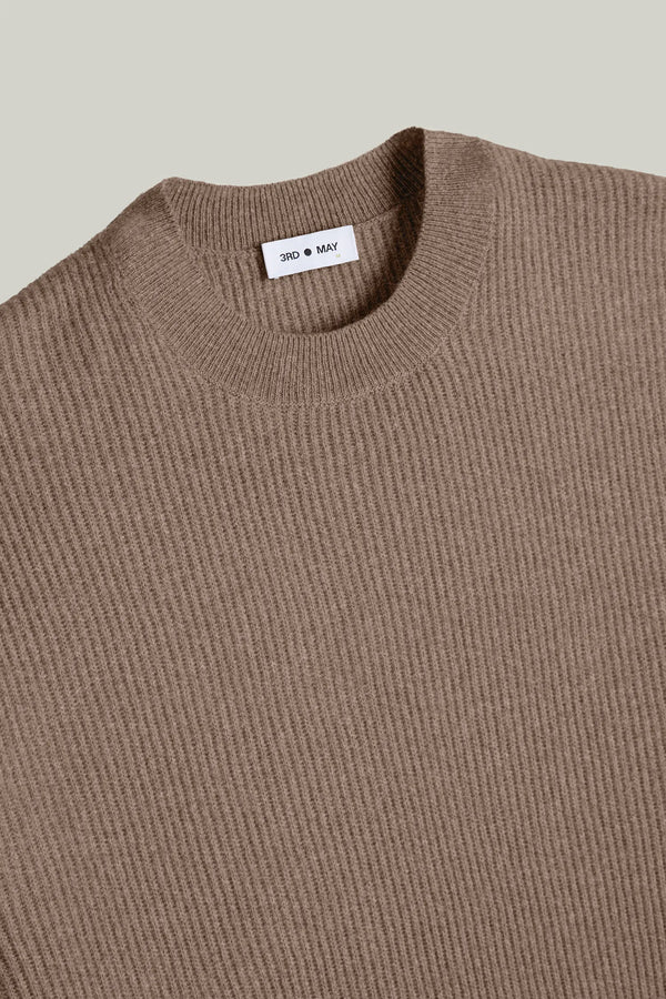 Kaschmir Pullover Rundhals Organic Brown#Farbe_Organic Brown