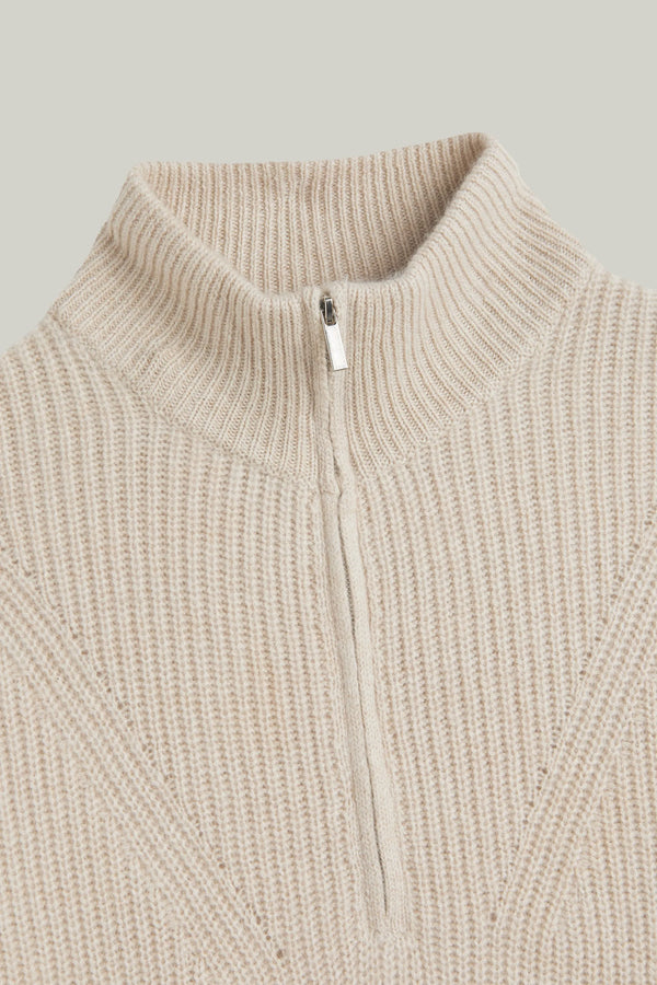 Kaschmir Pullover Troyer Offwhite#Farbe_Offwhite