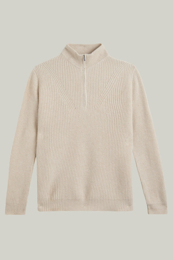 Kaschmir Pullover Troyer Offwhite#Farbe_Offwhite