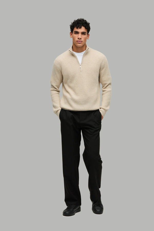Kaschmir Pullover Troyer Offwhite#Farbe_Offwhite