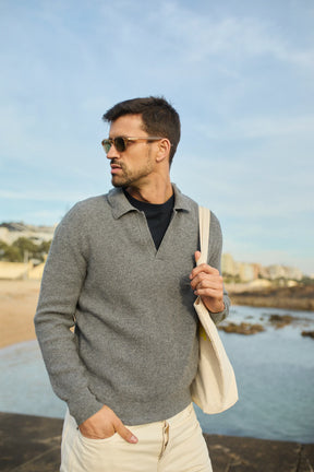 Kaschmir Pullover Polo Kragen