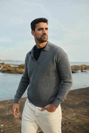 Kaschmir Pullover Polo Kragen