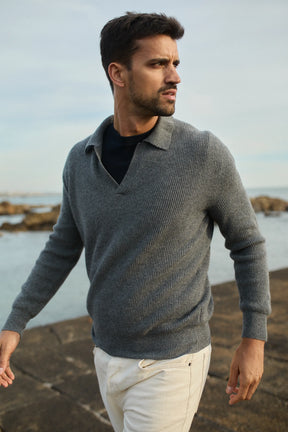 Kaschmir Pullover Polo Kragen