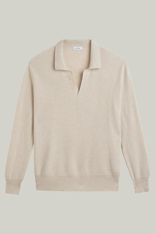 Kaschmir Pullover Polo Kragen Offwhite#Farbe_Offwhite
