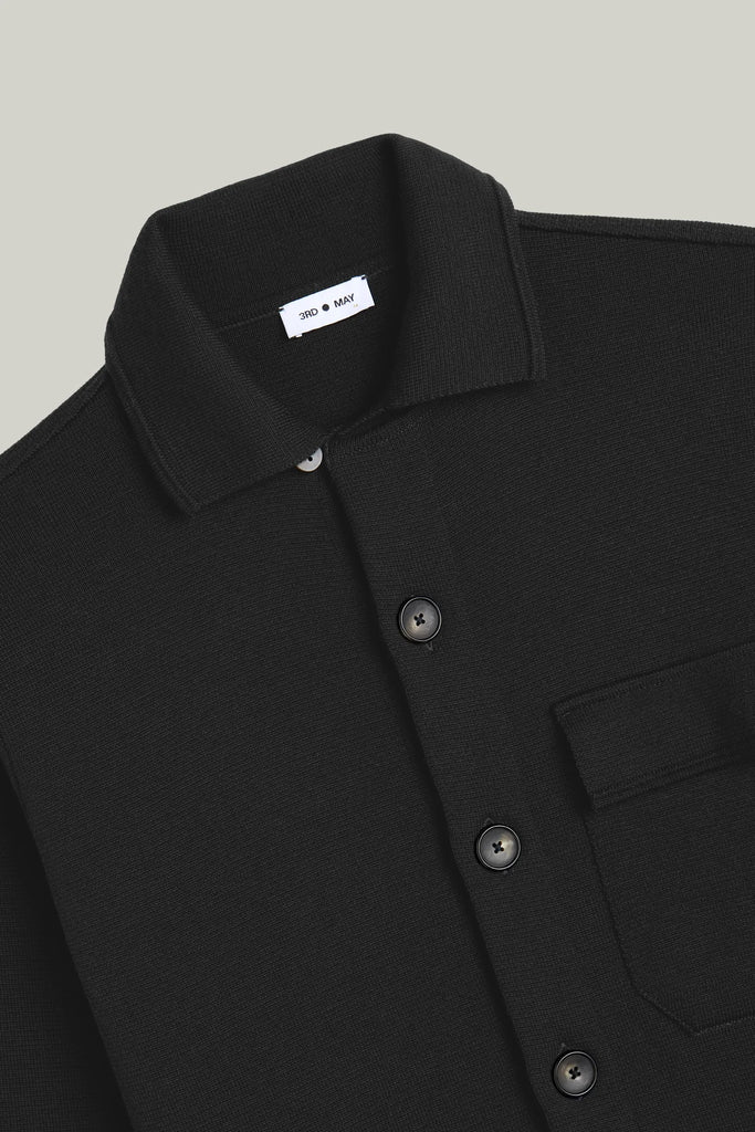Overshirt Heavy Knit Merino Extra Fine Black#Farbe_Black