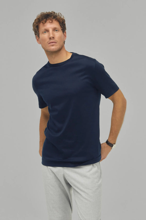 T-Shirt Kurzarm Luxe Wool Navy#Farbe_Navy