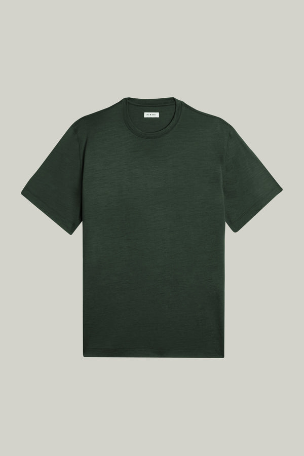 T-Shirt Kurzarm Luxe Wool Racing Green#Farbe_Racing Green