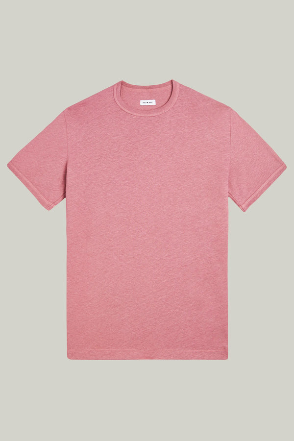 T-Shirt Kurzarm Leinen Dusty Pink#Farbe_Dusty Pink