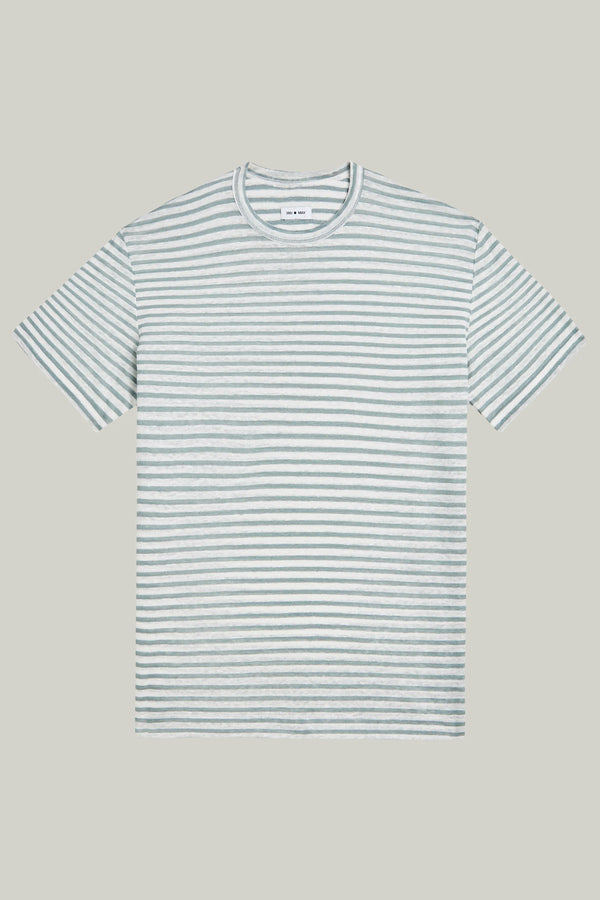 T-Shirt Kurzarm Leinen Willow Leaf White Stripes#Farbe_Willow Leaf White Stripes