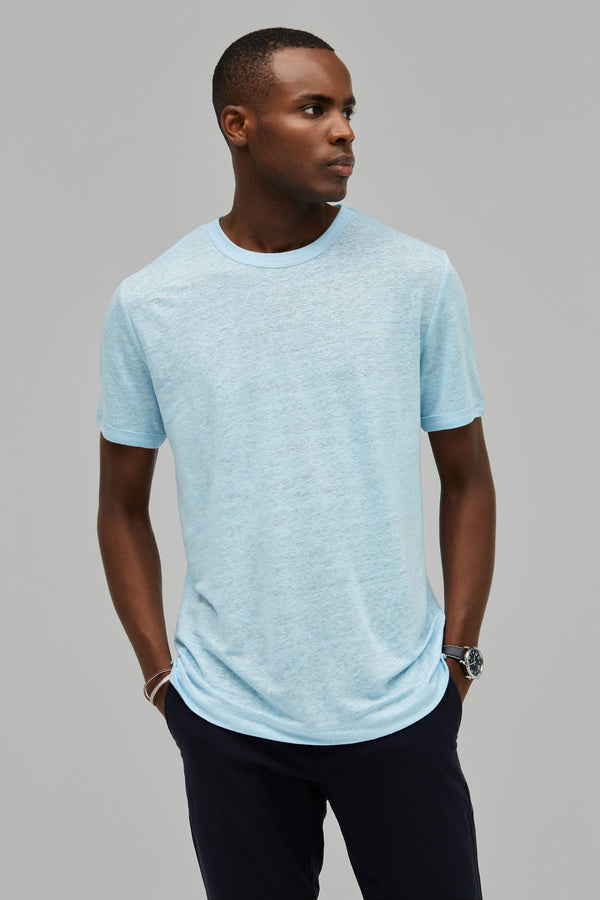 T-Shirt Kurzarm Leinen Arctic Blue#Farbe_Arctic Blue