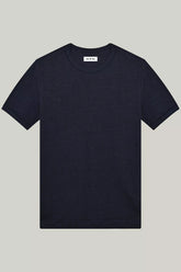 T-Shirt Kurzarm Leinen Navy#Farbe_Navy