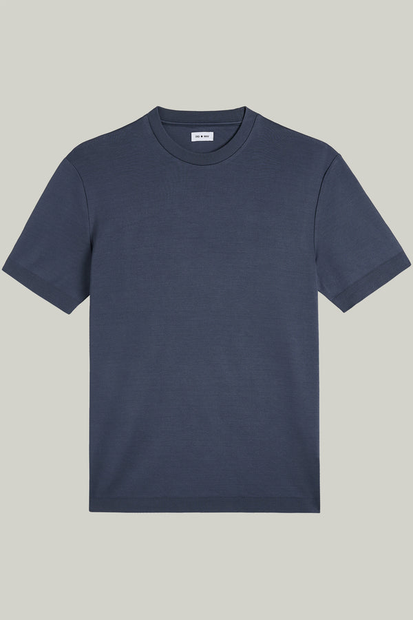 T-Shirt Kurzarm Pique Doubleface Denim#Farbe_Denim
