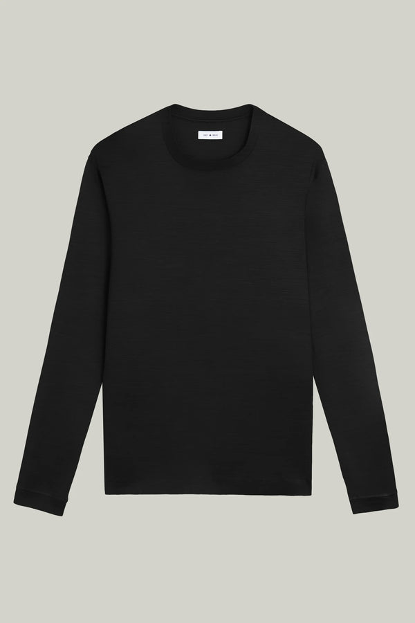T-Shirt Langarm Luxe Wool Black#Farbe_Black