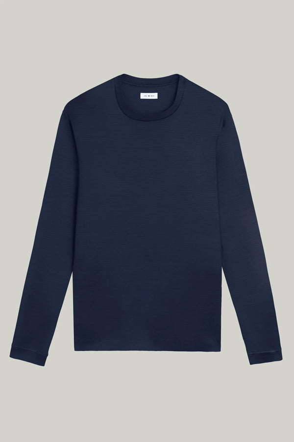 T-Shirt Langarm Luxe Wool Navy#Farbe_Navy