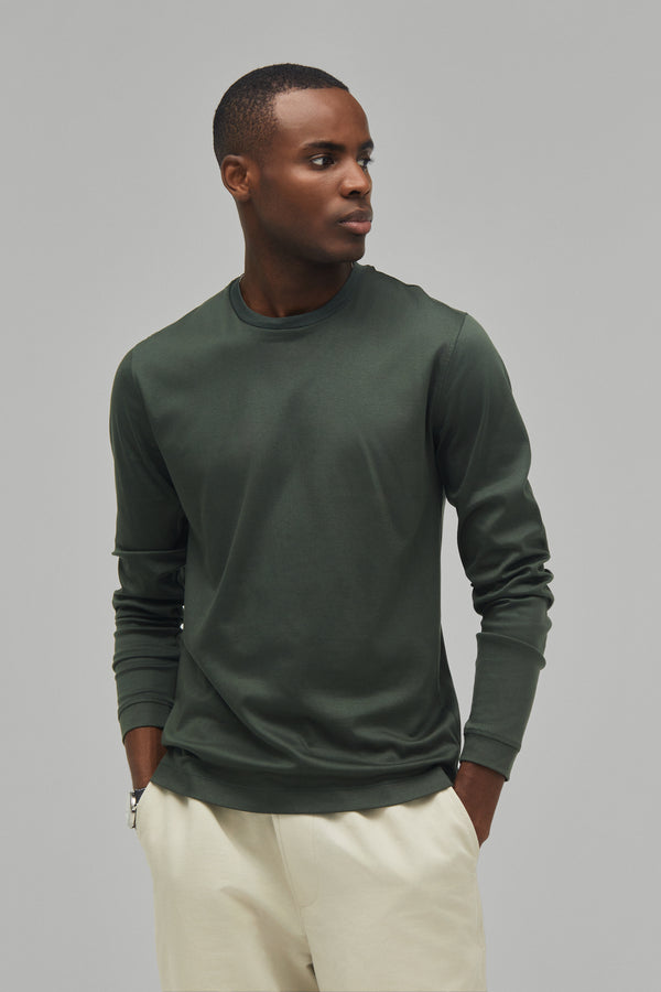 T-Shirt Langarm Swiss Cotton Racing Green#Farbe_Racing Green