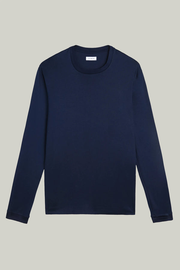 T-Shirt Langarm Swiss Cotton Navy#Farbe_Navy