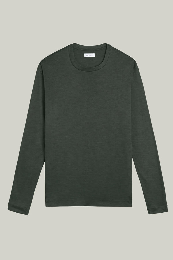 T-Shirt Langarm Luxe Wool Racing Green#Farbe_Racing Green