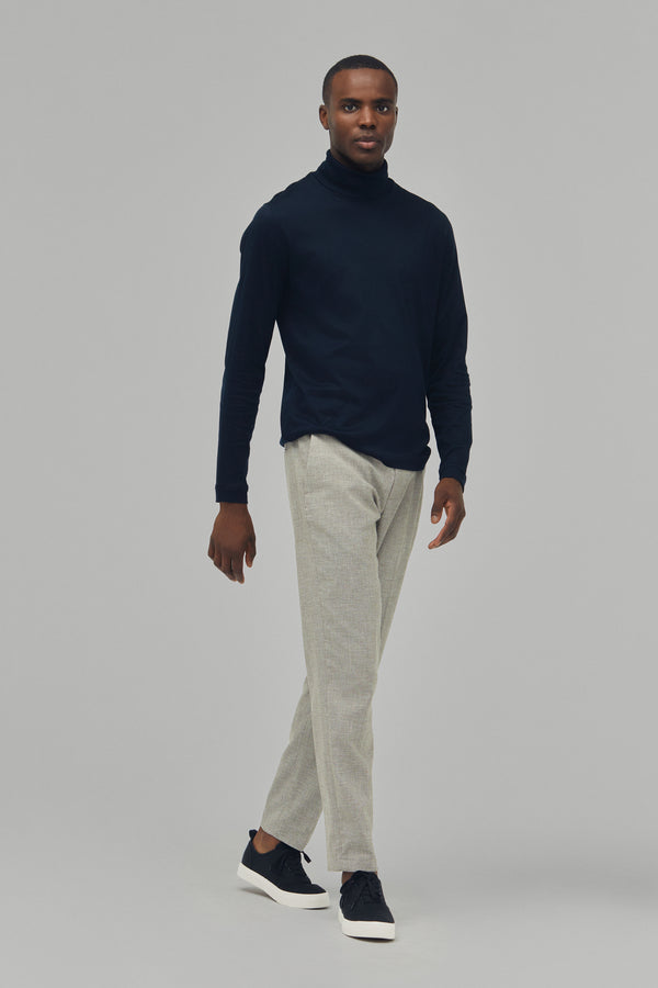 T-Shirt Rollkragen Swiss Cotton Navy#Farbe_Navy