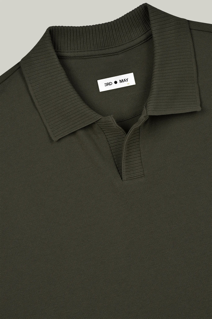 Polo-Shirt Kurzarm Pique Rippenkragen