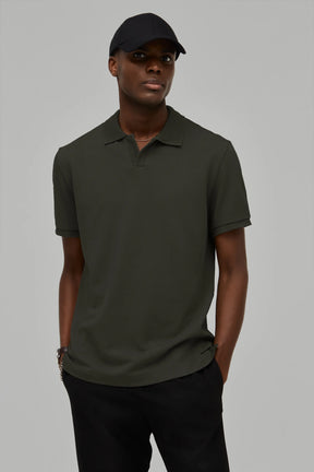 Polo-Shirt Kurzarm Pique Rippenkragen