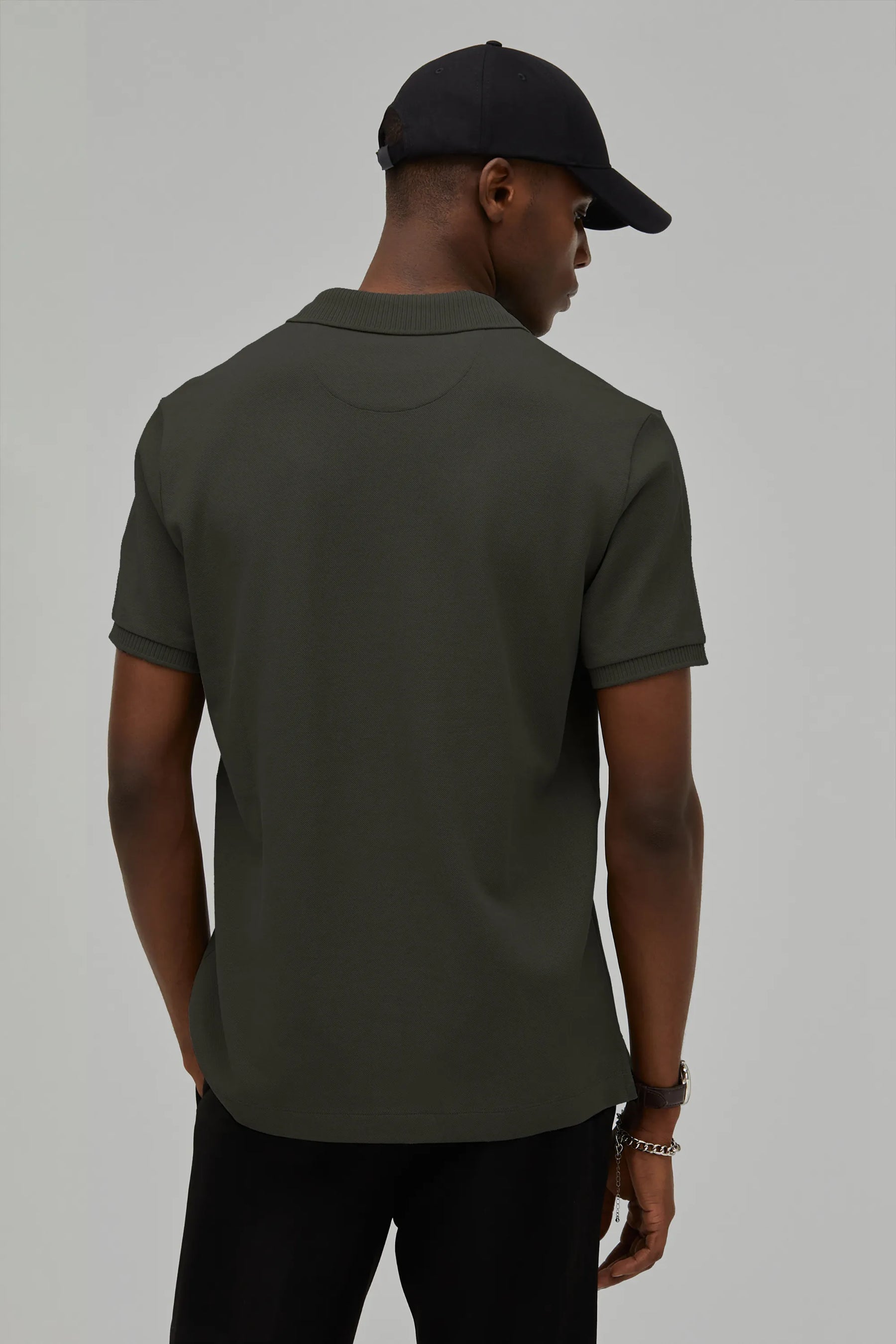Polo-Shirt Kurzarm Pique Rippenkragen