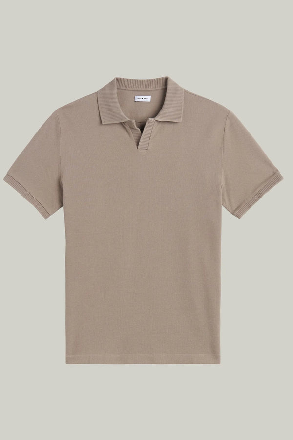 Polo-Shirt Kurzarm Pique Rippenkragen Nut#Farbe_Nut