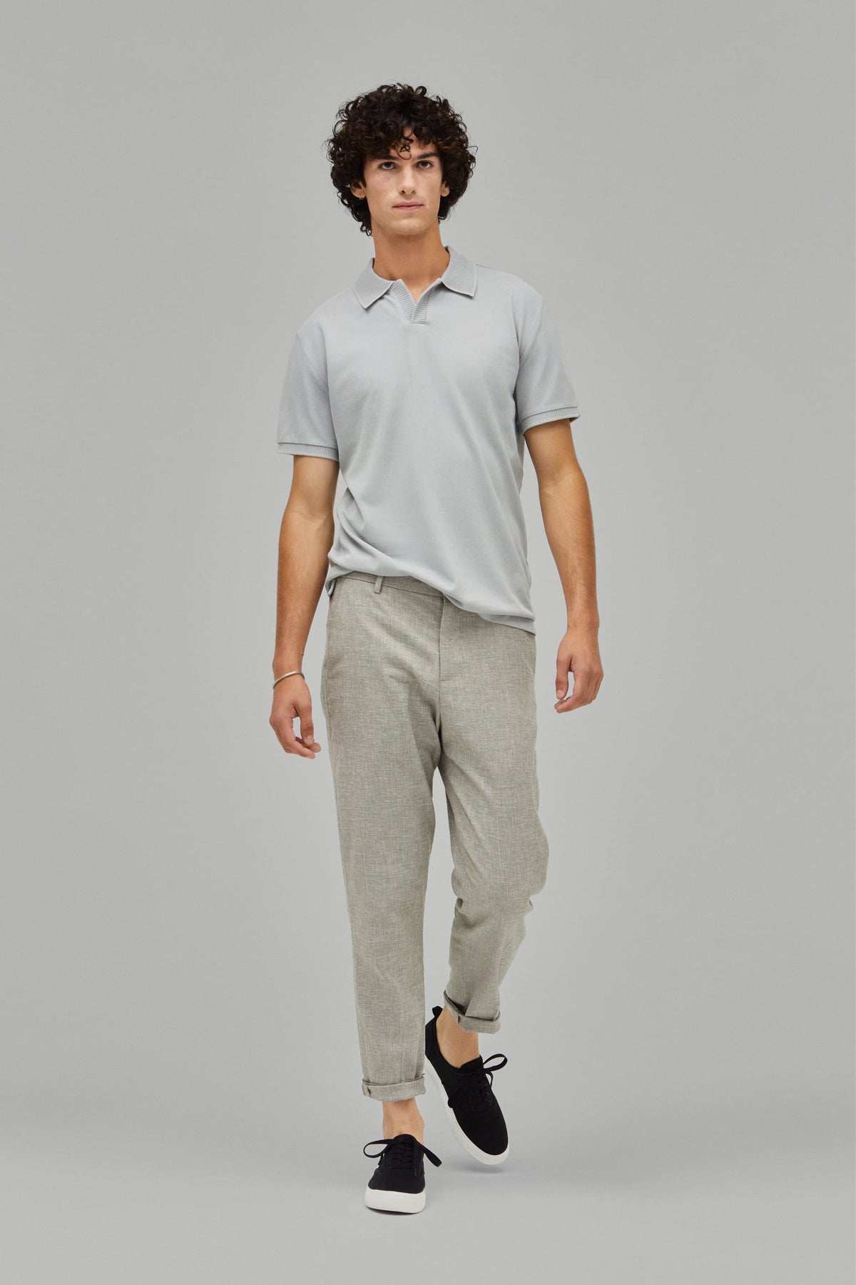 Polo-Shirt Kurzarm Pique Rippenkragen