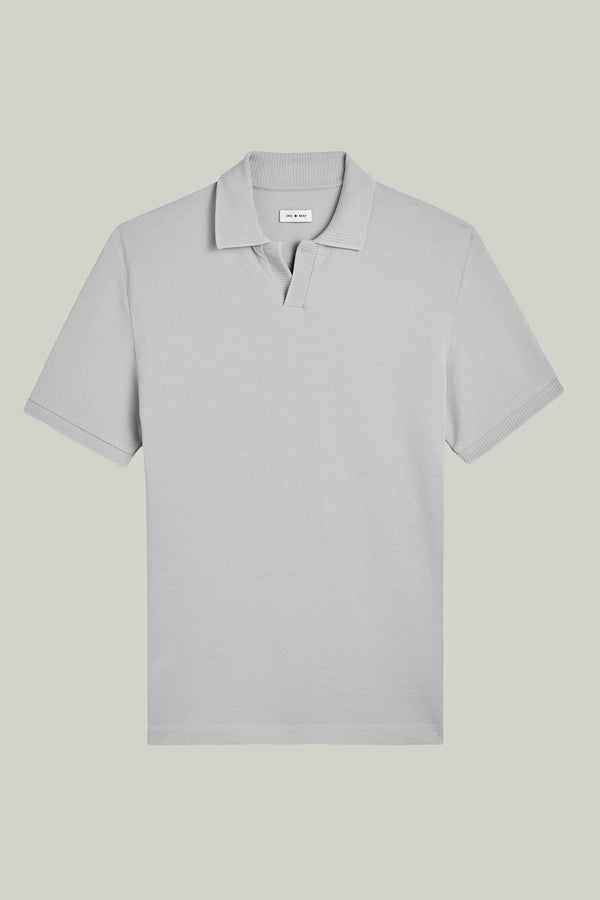 Polo-Shirt Kurzarm Pique Rippenkragen Silver#Farbe_Silver
