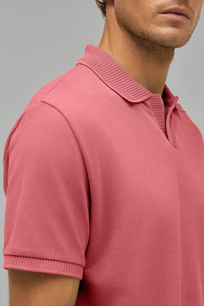 Polo-Shirt Kurzarm Pique Rippenkragen