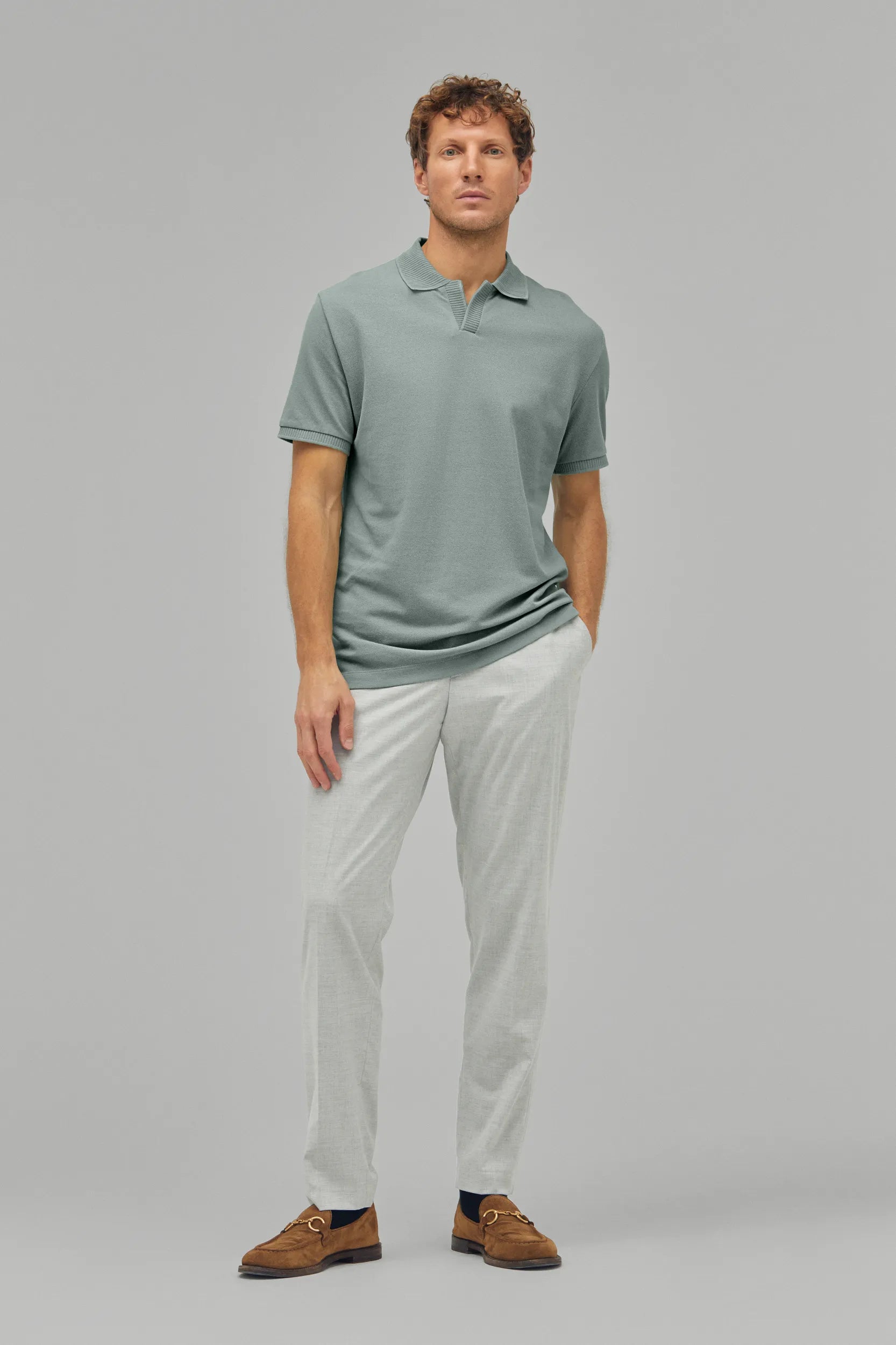 Polo-Shirt Kurzarm Pique Rippenkragen