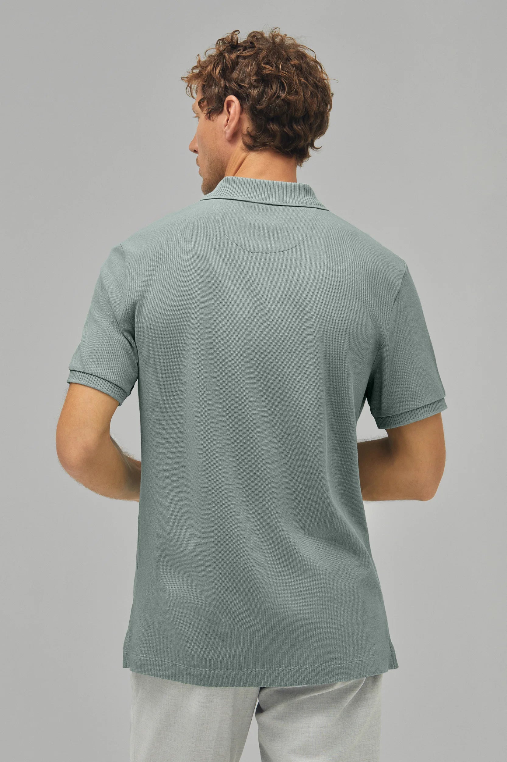 Polo-Shirt Kurzarm Pique Rippenkragen