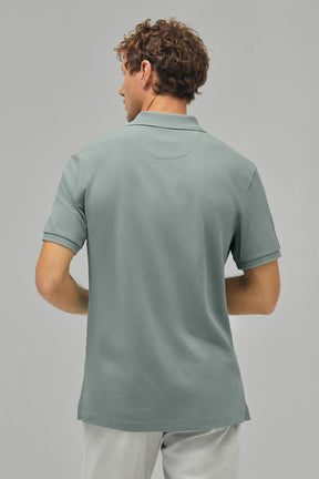 Polo-Shirt Kurzarm Pique Rippenkragen