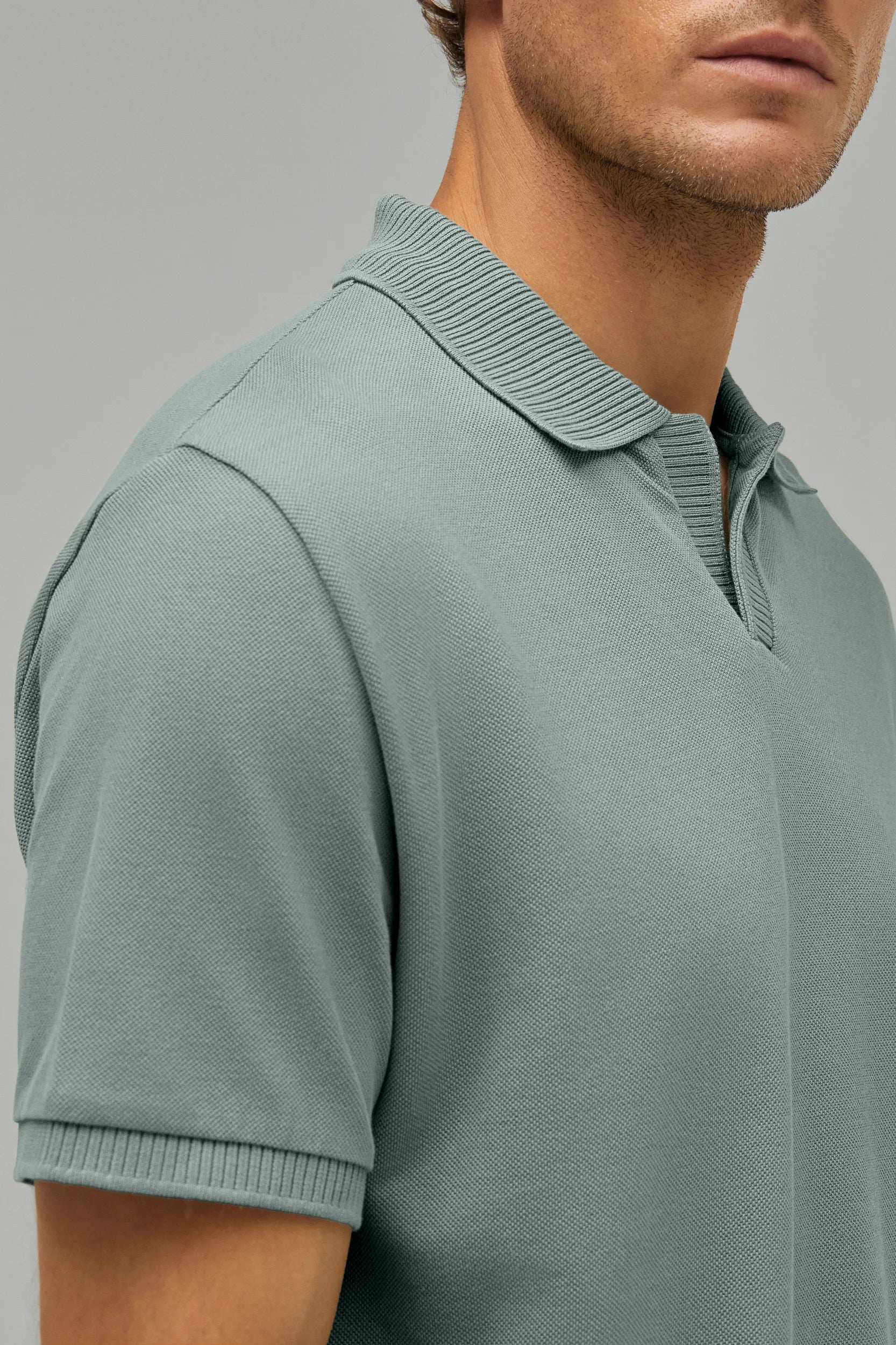 Polo-Shirt Kurzarm Pique Rippenkragen