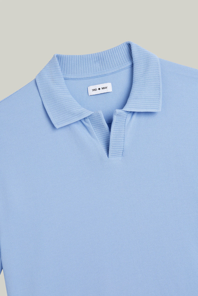 Polo-Shirt Kurzarm Pique Rippenkragen