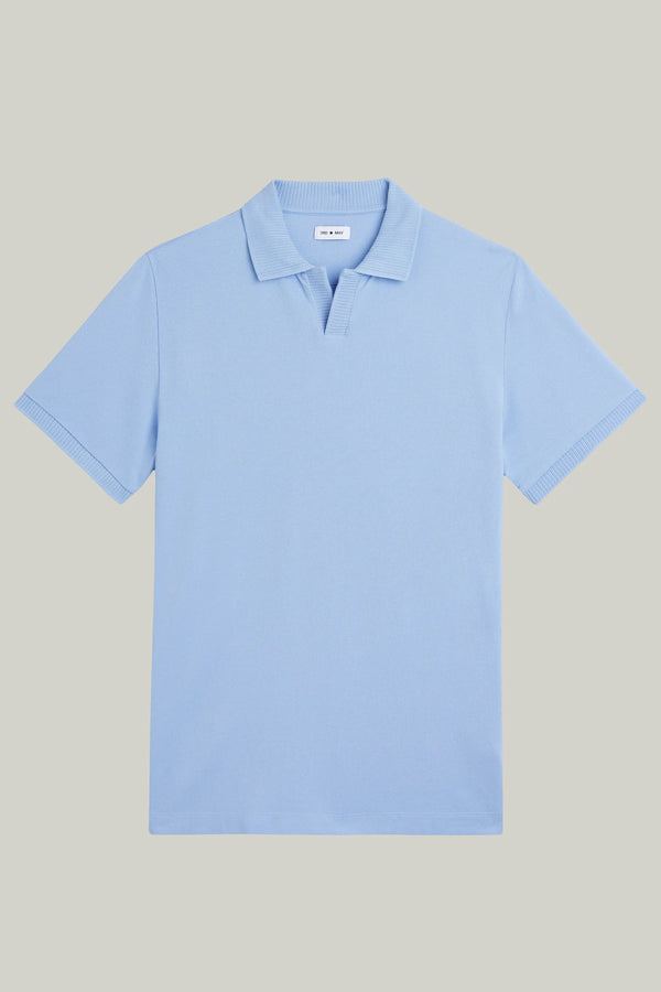 Polo-Shirt Kurzarm Pique Rippenkragen Sky#Farbe_Sky