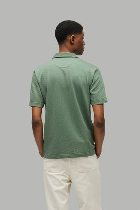 Polo-Shirt Kurzarm Jacquard Struktur