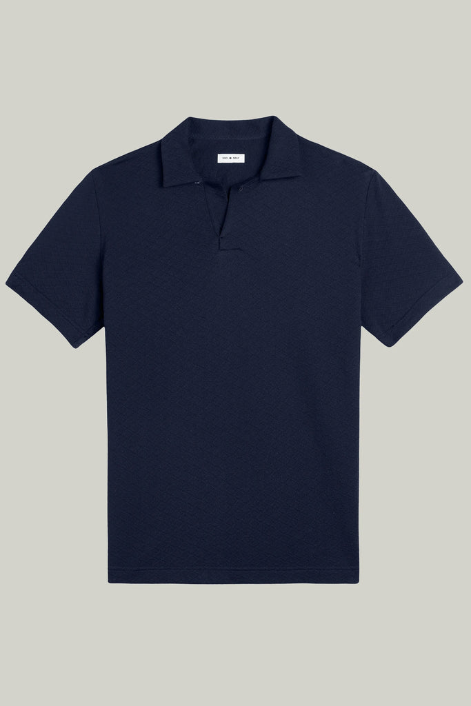 Polo-Shirt Kurzarm Jacquard Struktur