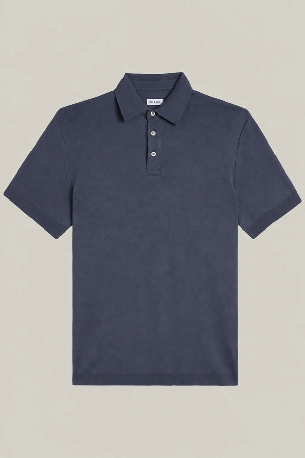 Polo-Shirt Kurzarm Pique Doubleface Denim#Farbe_Denim