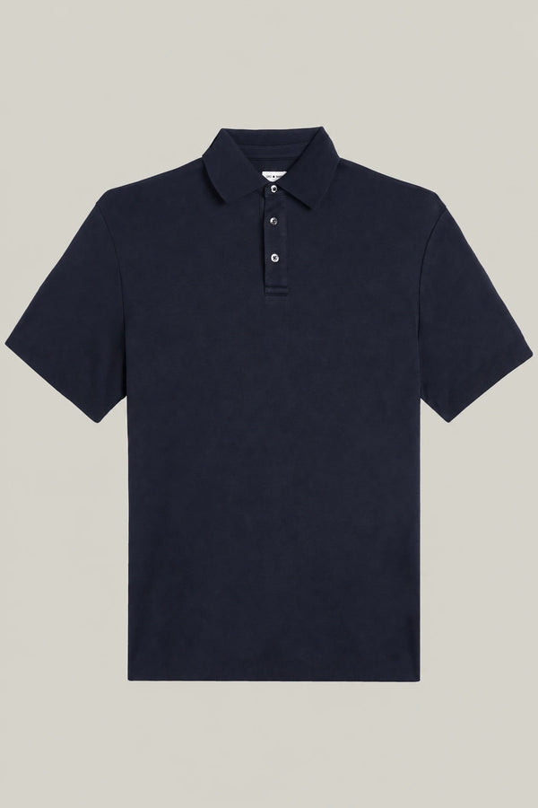 Polo-Shirt Kurzarm Pique Doubleface Navy#Farbe_Navy