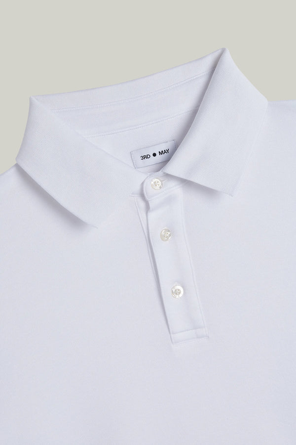 Polo-Shirt Kurzarm Pique Doubleface White#Farbe_White
